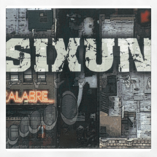 animation qui présente les pochettes des albums de Sixun